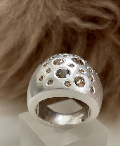 Silber-Ring mit Brillanten